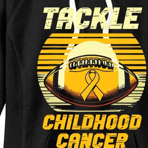 Football Tackle Childhood Cancer Awareness Women's Fleece Hoodie