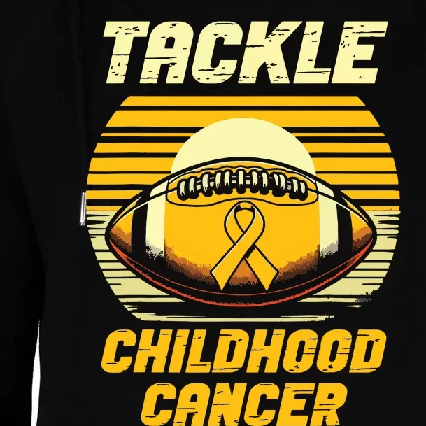 Football Tackle Childhood Cancer Awareness Womens Funnel Neck Pullover Hood