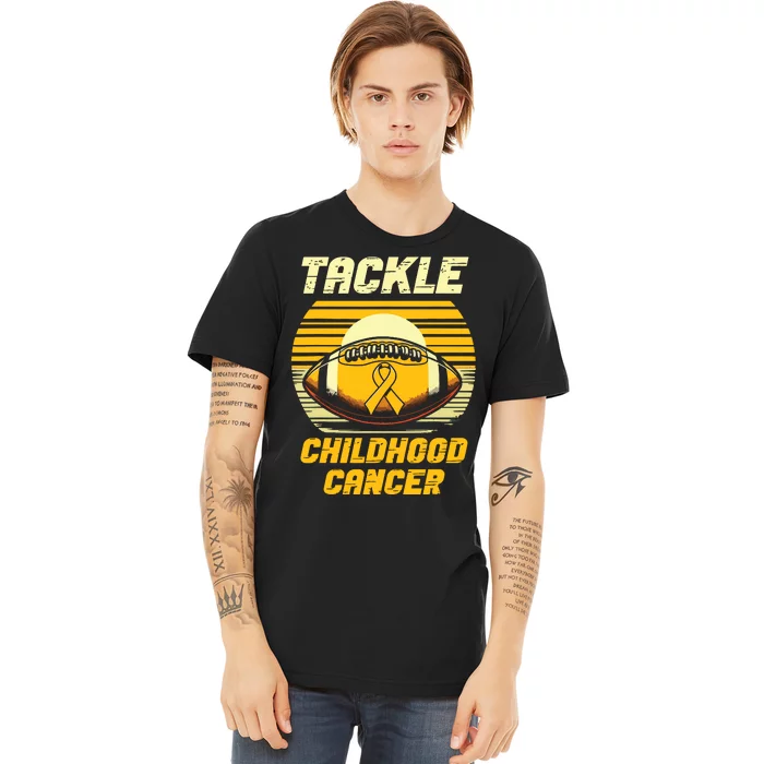 Football Tackle Childhood Cancer Awareness Premium T-Shirt