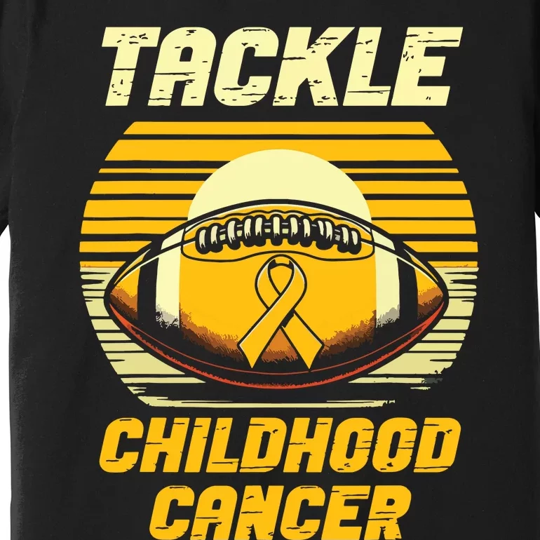 Football Tackle Childhood Cancer Awareness Premium T-Shirt