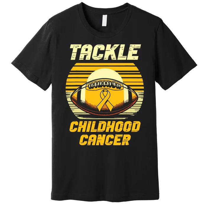 Football Tackle Childhood Cancer Awareness Premium T-Shirt