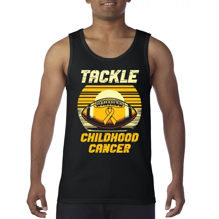 Football Tackle Childhood Cancer Awareness Tank Top