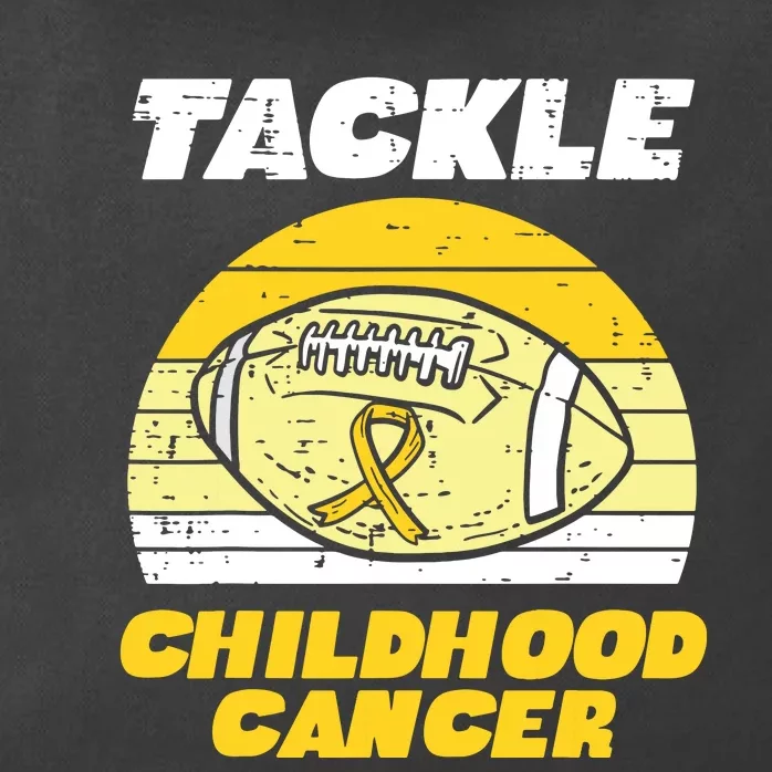 Football Tackle Childhood Cancer Retro Awareness Ribbon Zip Tote Bag