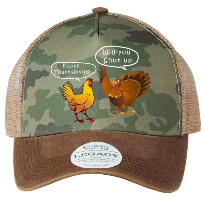 Funny Thanksgiving Chicken Vs Turkey Legacy Tie Dye Trucker Hat