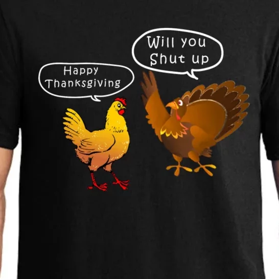 Funny Thanksgiving Chicken Vs Turkey Pajama Set