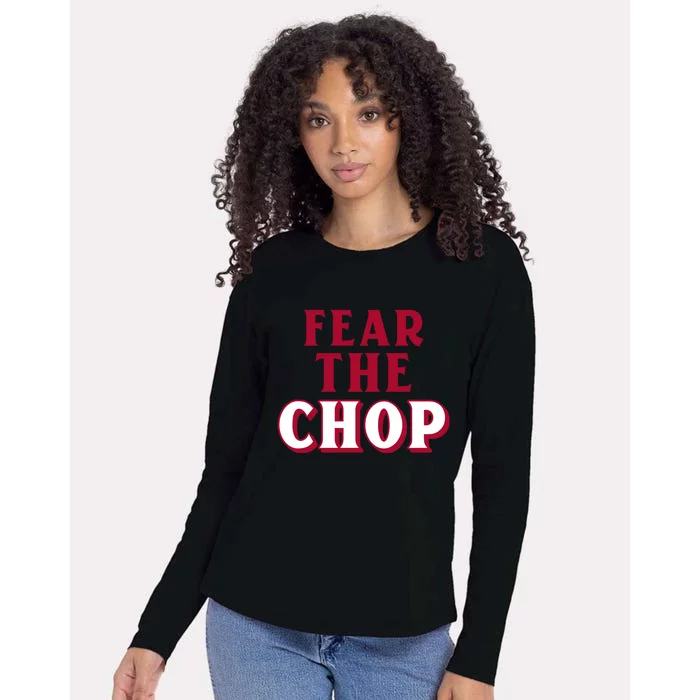 Fear The Chop Gift – Baseball Lover Gift Womens Cotton Relaxed Long Sleeve T-Shirt