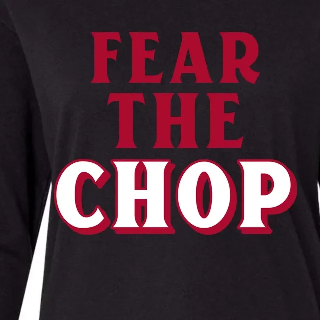 Fear The Chop Gift – Baseball Lover Gift Womens Cotton Relaxed Long Sleeve T-Shirt