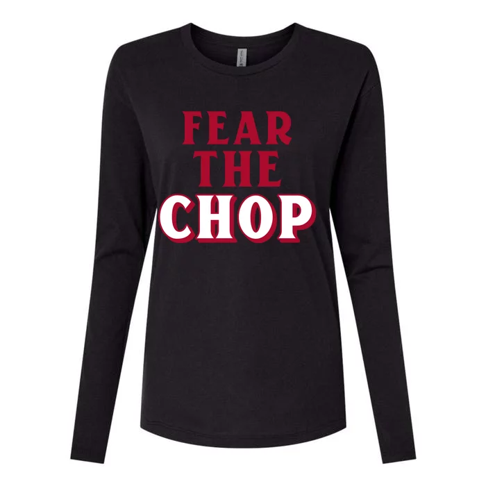 Fear The Chop Gift – Baseball Lover Gift Womens Cotton Relaxed Long Sleeve T-Shirt