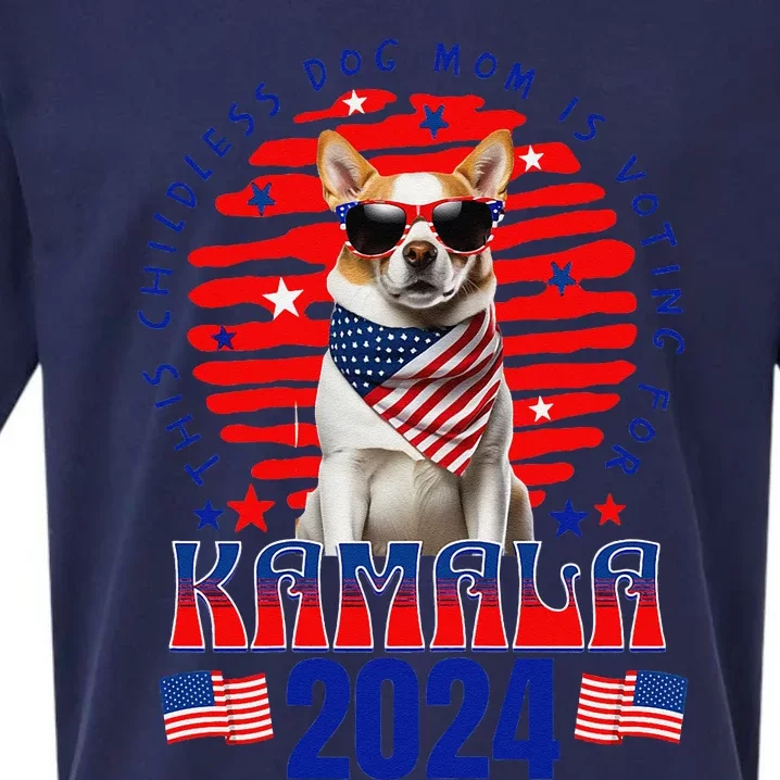 Funny This Childless Dog Mom Is Voting Kamala Harris 2024 Sueded Cloud Jersey T-Shirt