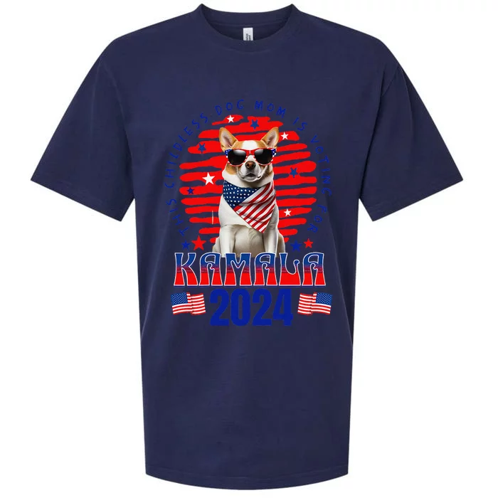 Funny This Childless Dog Mom Is Voting Kamala Harris 2024 Sueded Cloud Jersey T-Shirt