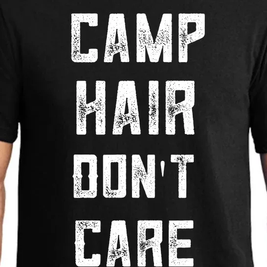 Funny Tent Camping For Women Teen Girl Camp Hair Dont Care Pajama Set