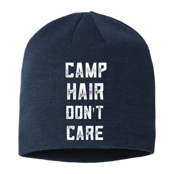 Funny Tent Camping For Women Teen Girl Camp Hair Dont Care 8 1/2in Sustainable Knit Beanie