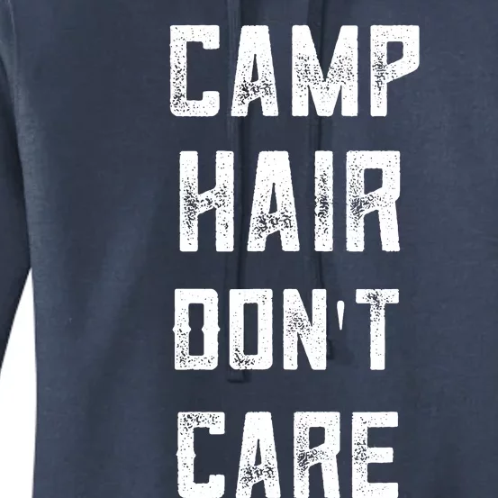 Funny Tent Camping For Women Teen Girl Camp Hair Dont Care Women's Pullover Hoodie