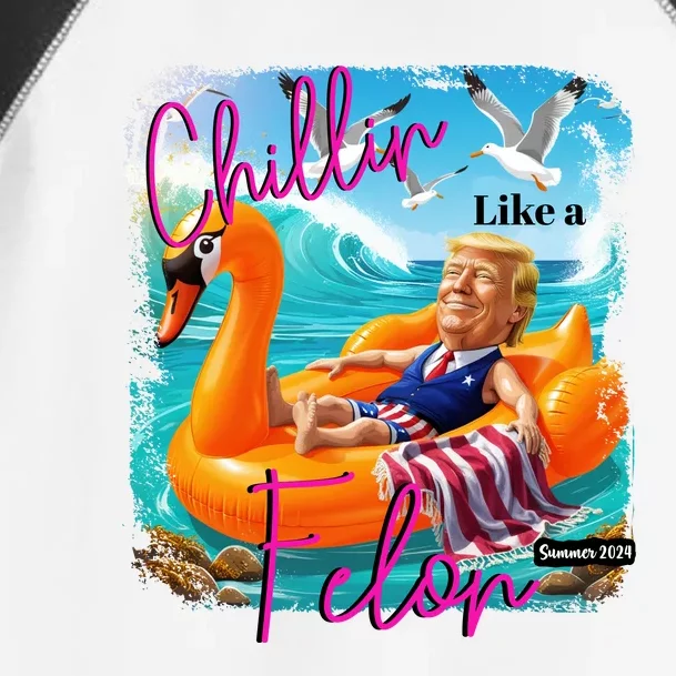 Funny Trump Chillin Like A Felon Toddler Fine Jersey T-Shirt