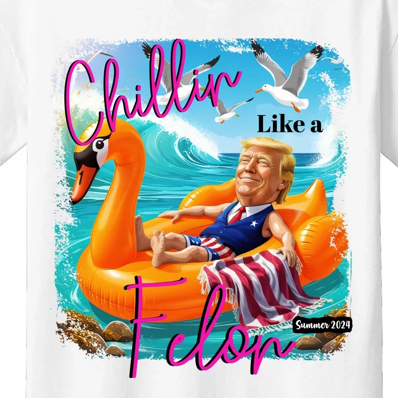 Funny Trump Chillin Like A Felon Kids T-Shirt