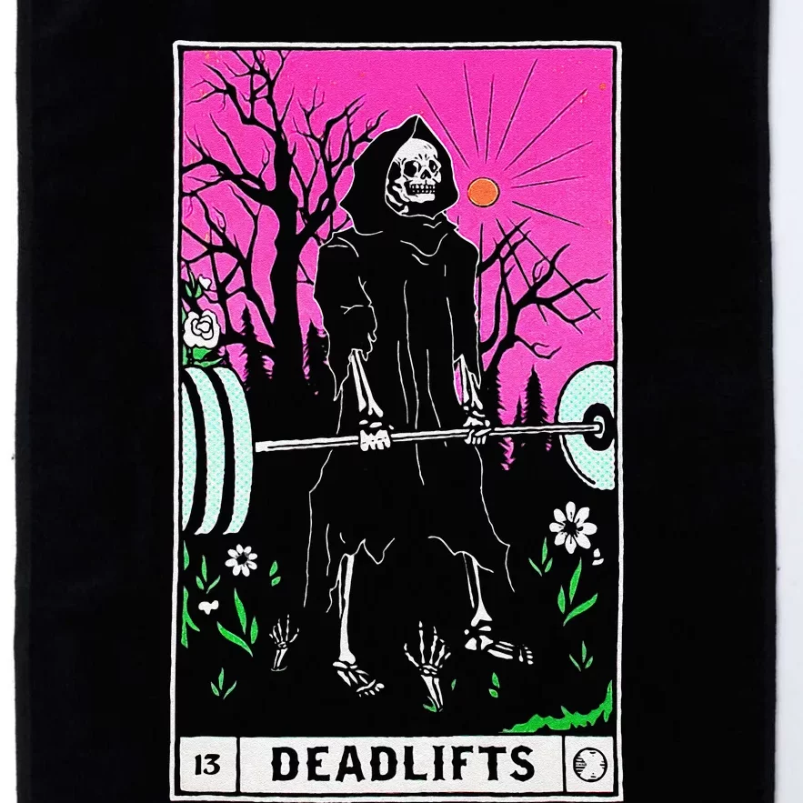 Funny Tarot Card Deadlifts Gym Workout Occult Reader Black Platinum Collection Golf Towel