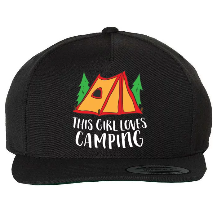 Funny Tent Camping This Loves Camping Funny Gift Wool Snapback Cap