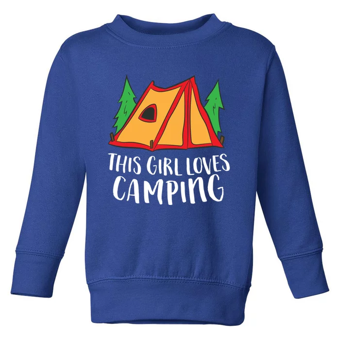 Funny Tent Camping This Loves Camping Funny Gift Toddler Sweatshirt