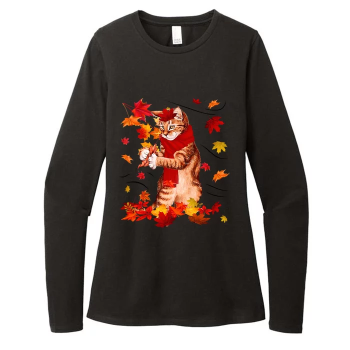 Funny Thanksgiving Cats Autumn Fall Cat Lovers Cat Mom Gift Womens CVC Long Sleeve Shirt