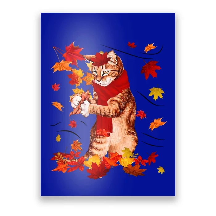 Funny Thanksgiving Cats Autumn Fall Cat Lovers Cat Mom Gift Poster