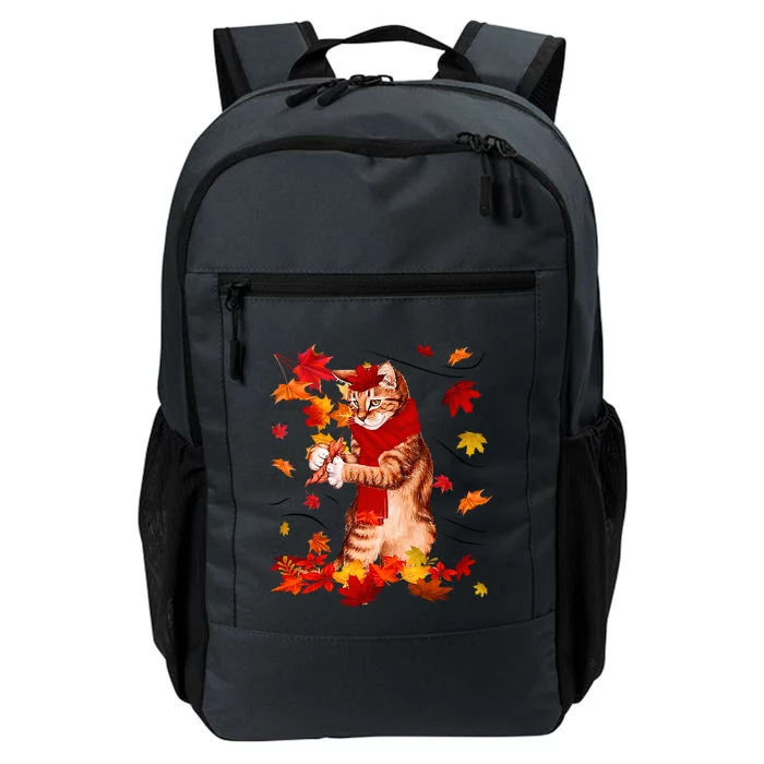 Funny Thanksgiving Cats Autumn Fall Cat Lovers Cat Mom Gift Daily Commute Backpack