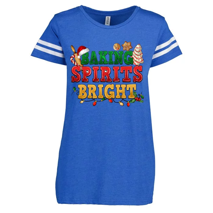 Family Tree Cakes Debbie Baking Spirits Bright Christmas Gift Enza Ladies Jersey Football T-Shirt