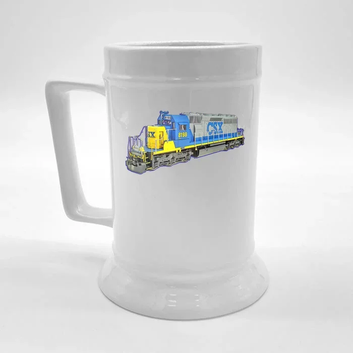 Freight Train CSX Engine Front & Back Beer Stein