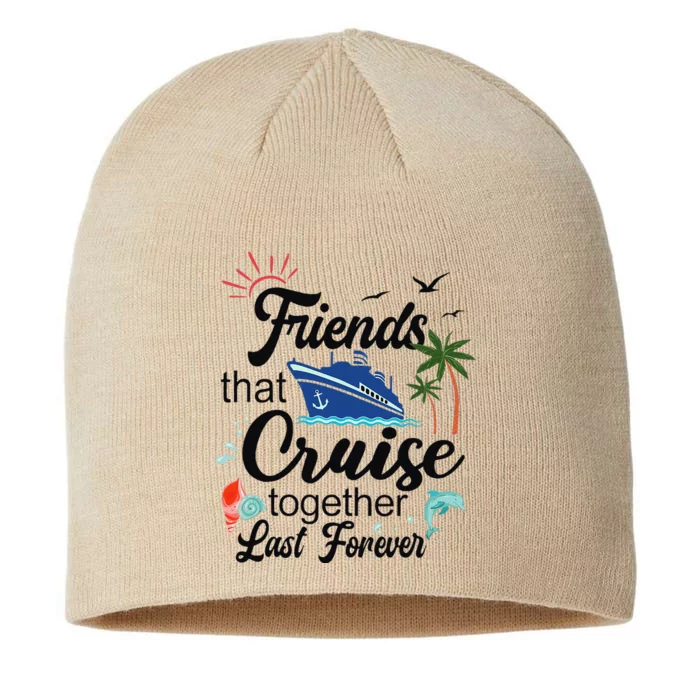 Friends That Cruise Together Last Forever Ship Crusing 8 1/2in Sustainable Knit Beanie