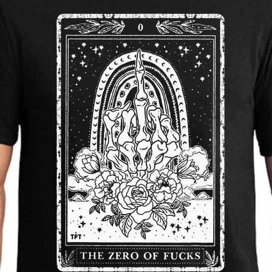 Funny Tarot Card Zero Of Fucks Occult Tarot Reader Reading Pajama Set