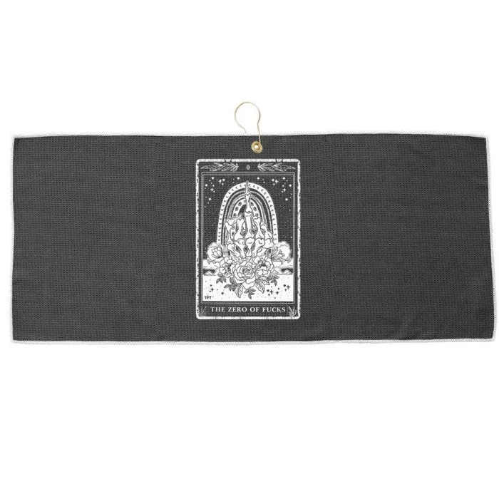 Funny Tarot Card Zero Of Fucks Occult Tarot Reader Reading Large Microfiber Waffle Golf Towel