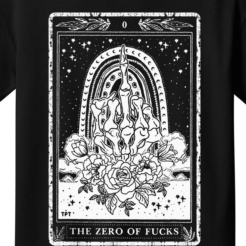 Funny Tarot Card Zero Of Fucks Occult Tarot Reader Reading Kids T-Shirt