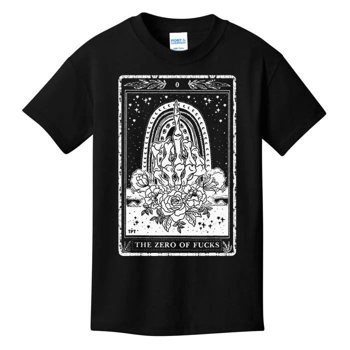 Funny Tarot Card Zero Of Fucks Occult Tarot Reader Reading Kids T-Shirt