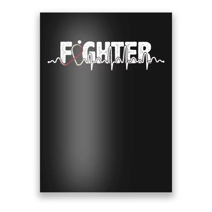 Fghter Throat Cancer Awareness Supporter Ribbon Poster