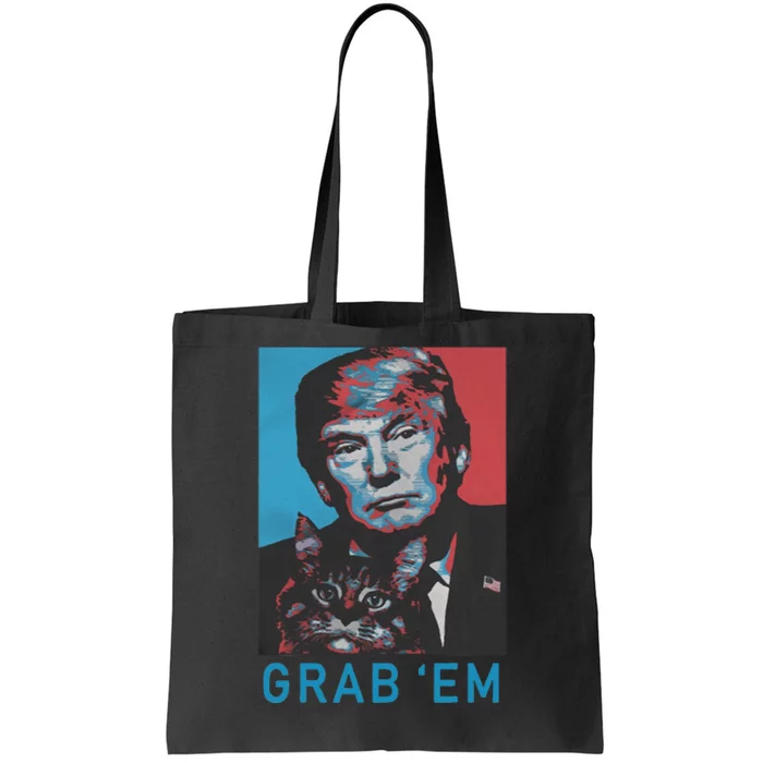 Funny Trump Cat Grab Em Vintage Retro Trump Gift Tote Bag