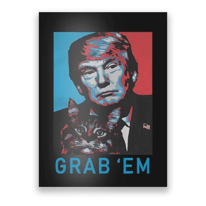 Funny Trump Cat Grab Em Vintage Retro Trump Gift Poster