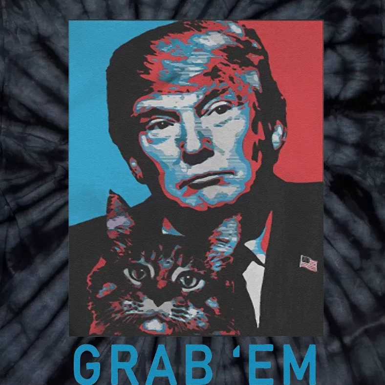 Funny Trump Cat Grab Em Vintage Retro Trump Gift Tie-Dye T-Shirt