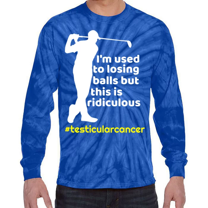 Funny Testicular Cancer Survivor Golf Player Orchidectomy Gift Tie-Dye Long Sleeve Shirt