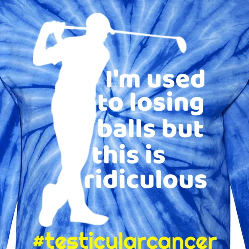 Funny Testicular Cancer Survivor Golf Player Orchidectomy Gift Tie-Dye Long Sleeve Shirt