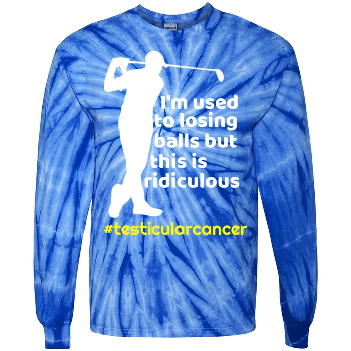 Funny Testicular Cancer Survivor Golf Player Orchidectomy Gift Tie-Dye Long Sleeve Shirt