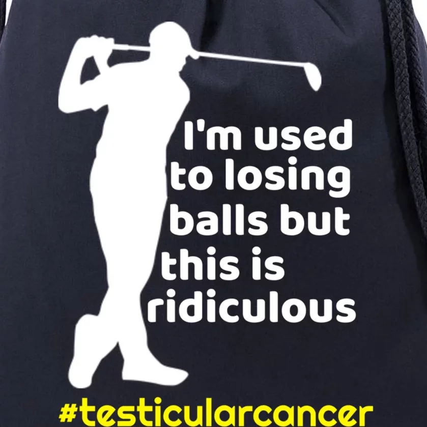 Funny Testicular Cancer Survivor Golf Player Orchidectomy Gift Drawstring Bag