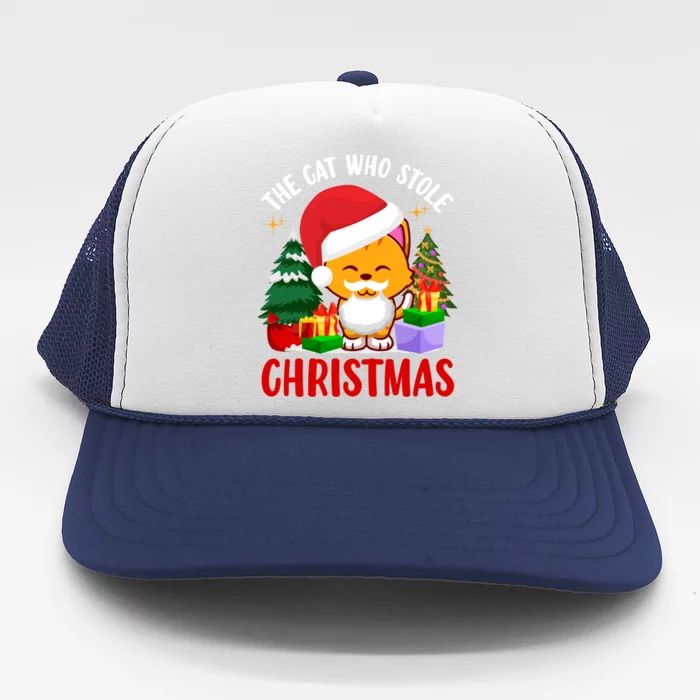 Funny The Cat Who Stole Christmas Cool Gift Trucker Hat