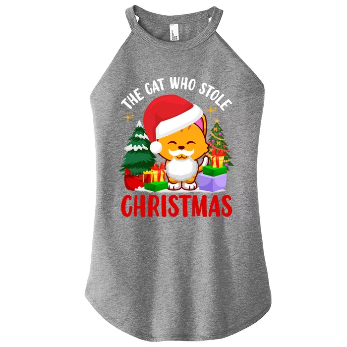 Funny The Cat Who Stole Christmas Cool Gift Women’s Perfect Tri Rocker Tank