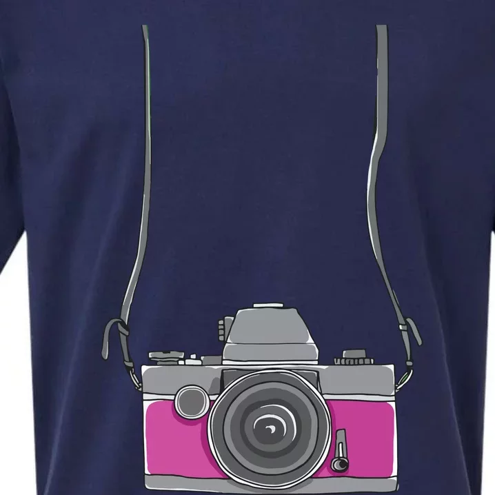 Fake Tourist Camera Funny Holiday Vacation Photographer Sueded Cloud Jersey T-Shirt