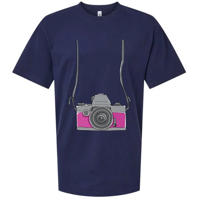 Fake Tourist Camera Funny Holiday Vacation Photographer Sueded Cloud Jersey T-Shirt