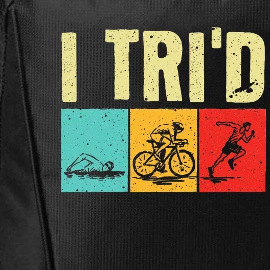 Funny Triathlon Cyclist Swimmer Triathletes City Backpack