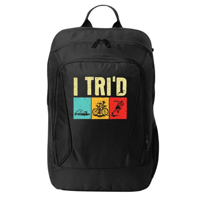 Funny Triathlon Cyclist Swimmer Triathletes City Backpack