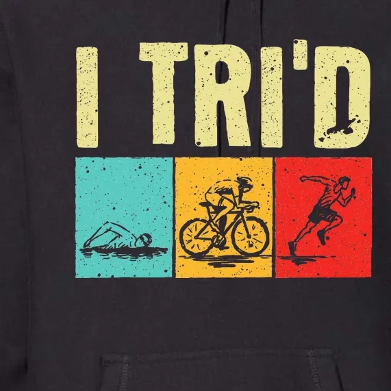 Funny Triathlon Cyclist Swimmer Triathletes Premium Hoodie