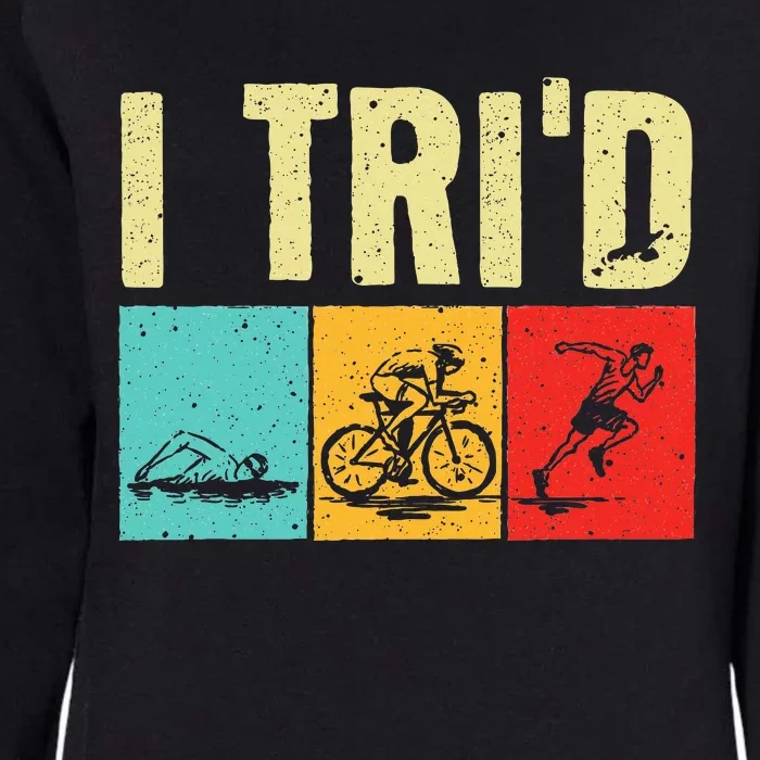 Funny Triathlon Cyclist Swimmer Triathletes Womens California Wash Sweatshirt