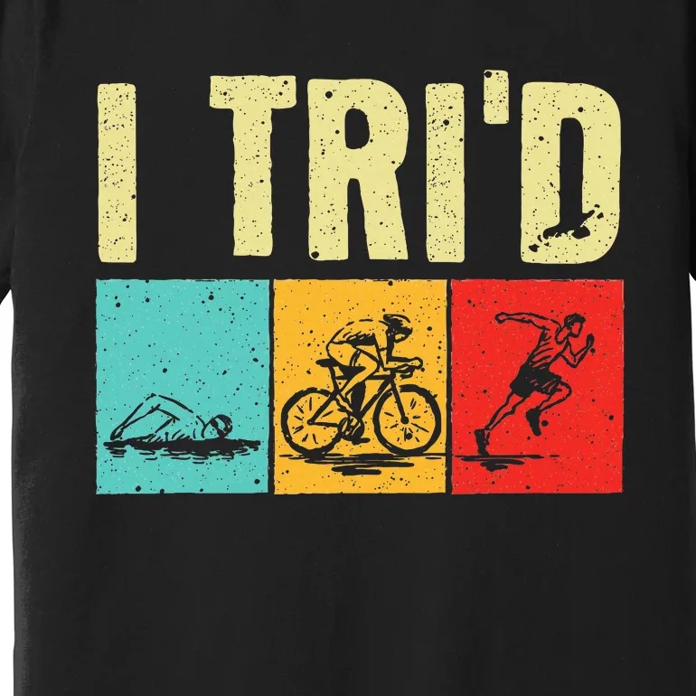 Funny Triathlon Cyclist Swimmer Triathletes Premium T-Shirt