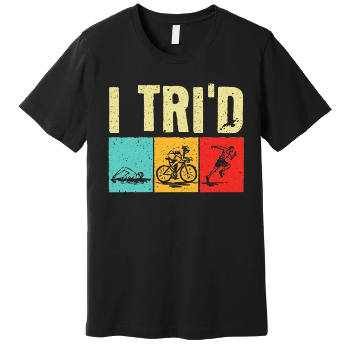 Funny Triathlon Cyclist Swimmer Triathletes Premium T-Shirt